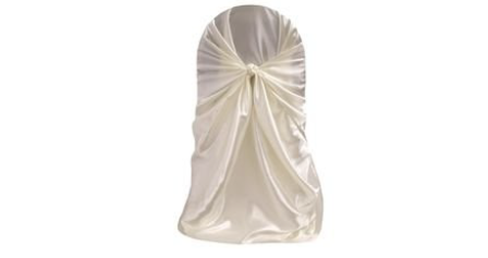 Satin Self Tie Chair Cover (White or Ivory)